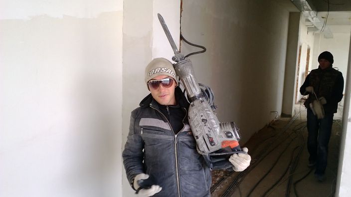 на работе