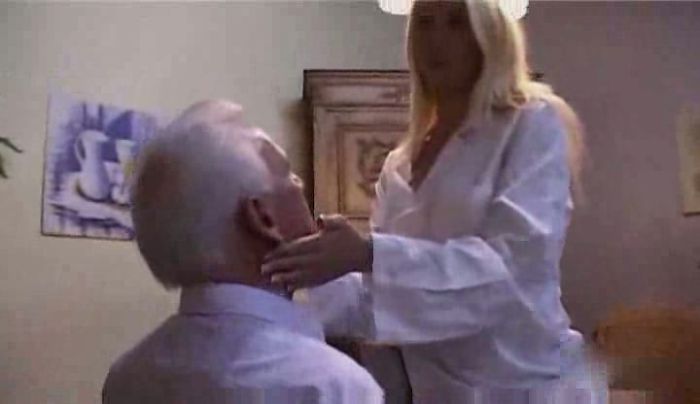 Lovely Blonde Fucks Old Man